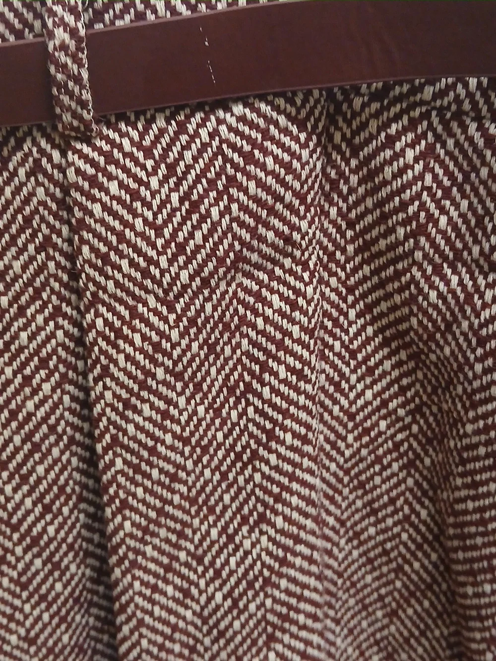 Tahari Girl Mixed Media Dress Size 10 Ribbed Long Sleeve Herringbone Skirt Belt